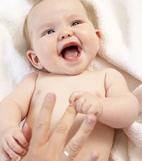 Photograph of a happy baby
